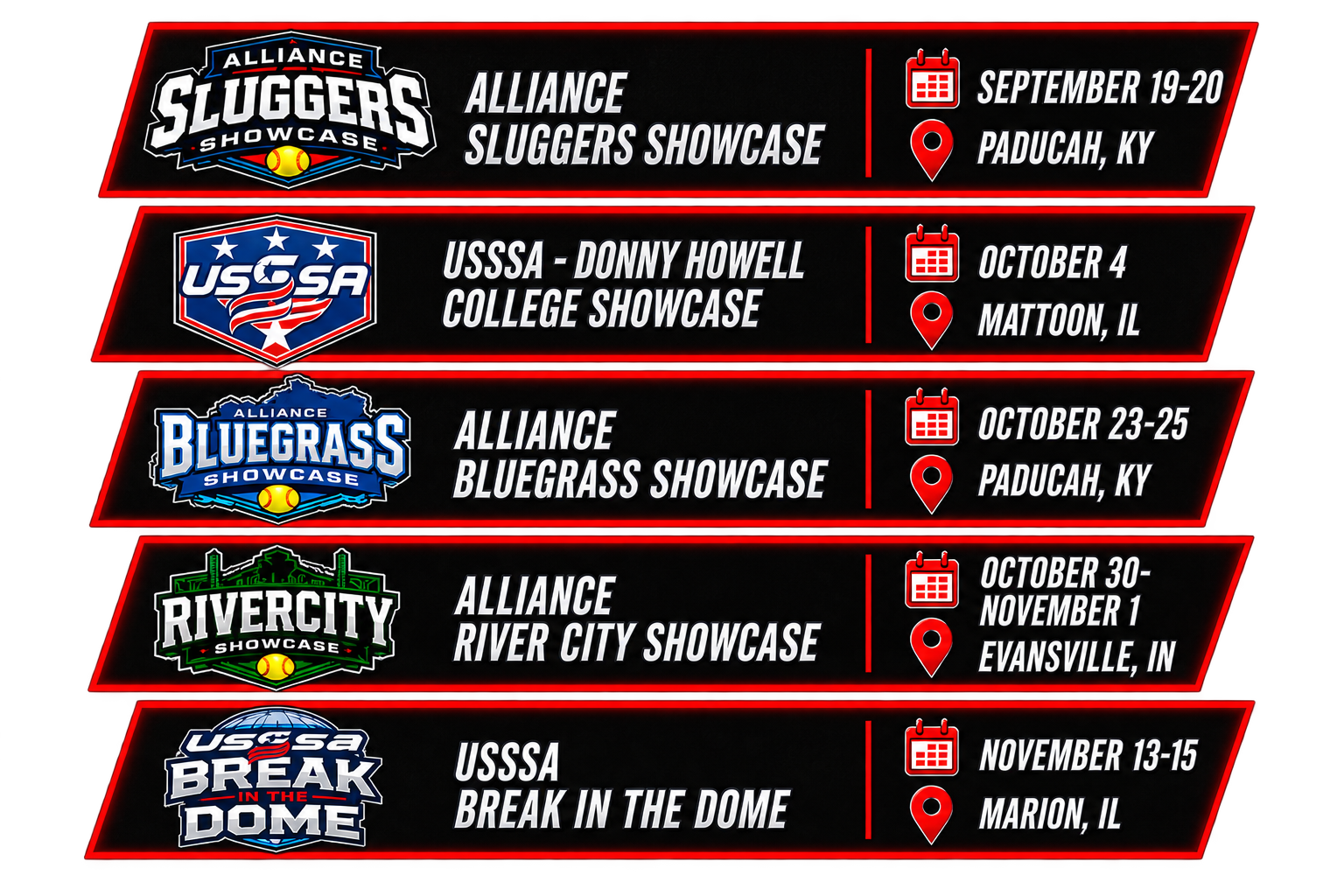 Louisville Lady Sluggers fall schedule